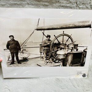 Jack London Portrait Photograph Antique Art Print, “at Helm”, Port Townsend, Was
